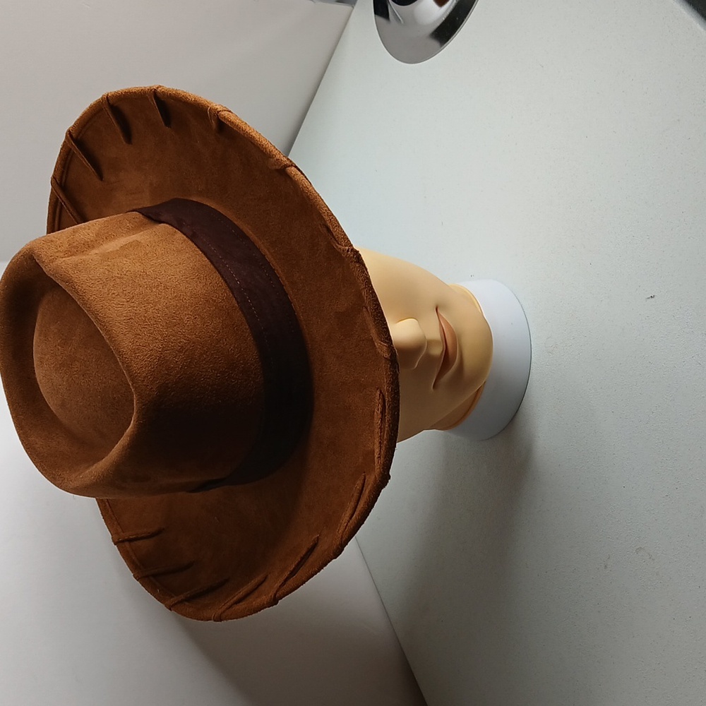 Toy Story Cowboy Hat - Brown Sueded Hat W/ Whipstitched Brim - 8" Diam. Unisex